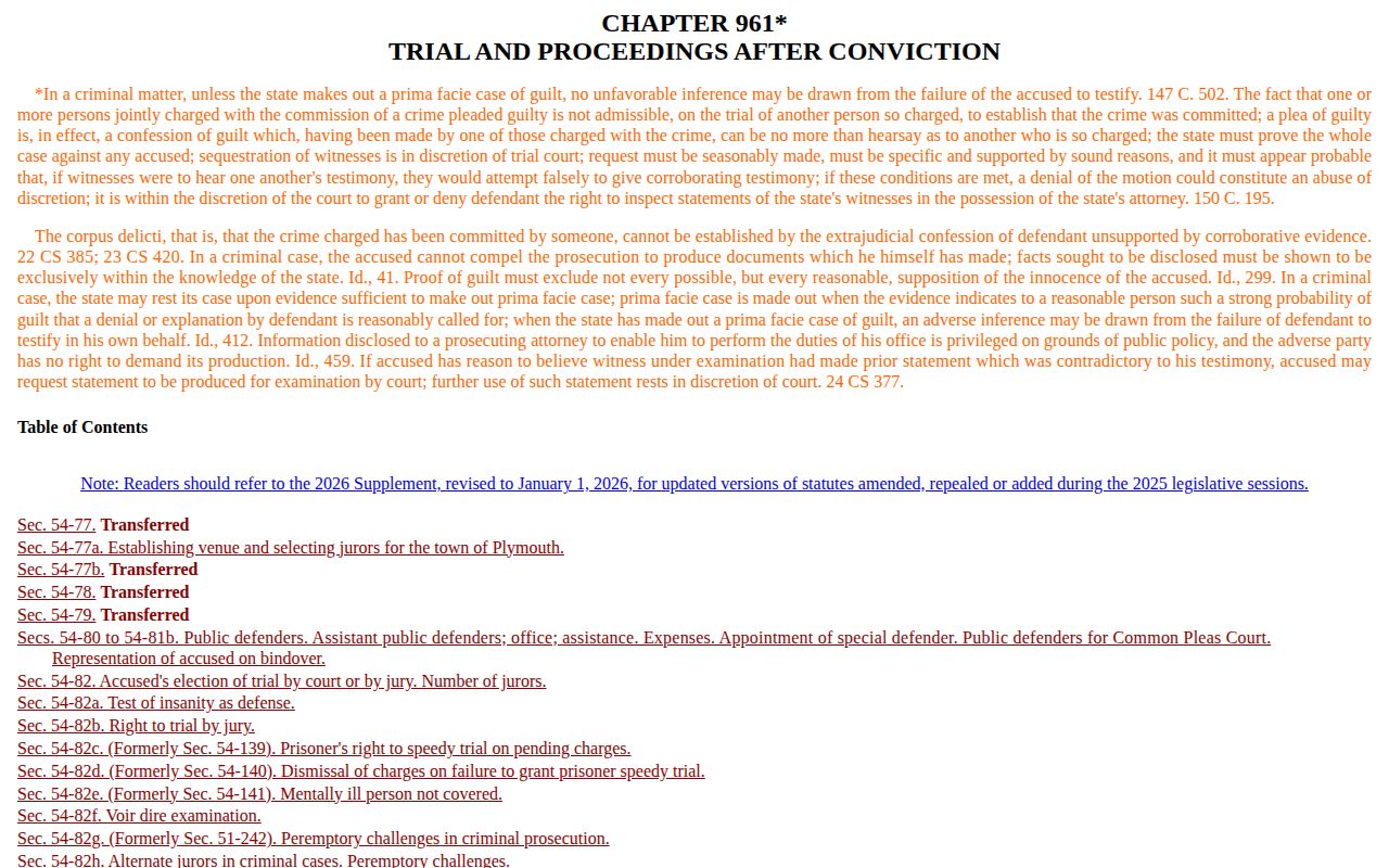 Connecticut statutes affecting Stamford projected release dates